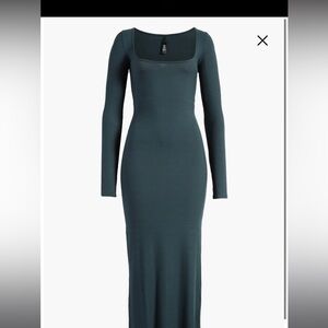 Elegant Teal Long Sleeve Dress